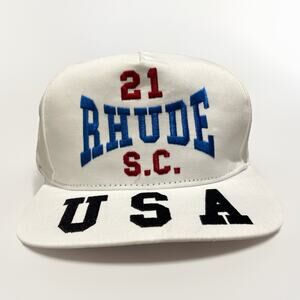 Rhude RSC USA White Hat Baseball Cap Authentic Retail $248